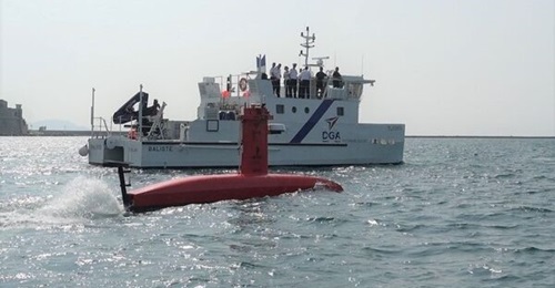 A French navy at-sea demonstration of Exail's DriX USV.