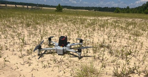 A Perennial Autonomy Bumblebee prepares to take off during a JIATF 401 operational assessment at Fort Benning, Georgia.
