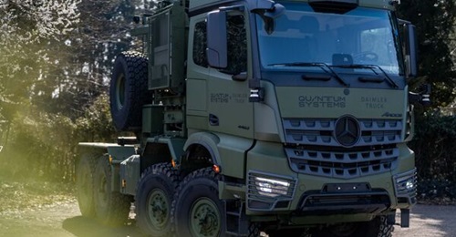Daimler Truck Mercedes-Benz Arocs platform integrated with Quantum Systems' Mosaic Ground Autonomy Kit.