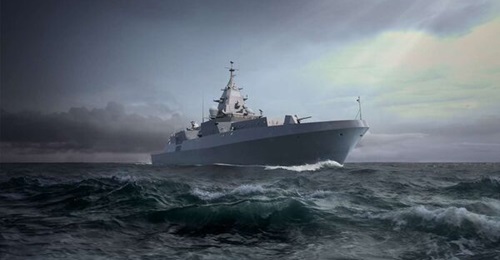 A computer generated image of TKMS' future MEKO A-200 DEU frigate foe the Germany Navy.