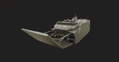 A conceptual representation of ATLA's unmanned amphibious vehicle.
