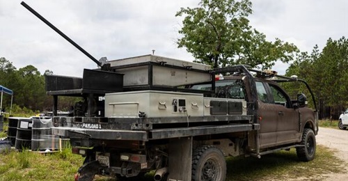 A Ford F250 equipped with the Forterra Overdrive autonomy stack was tested during a Project Sandhills event at Fort Bragg, North Carolina.