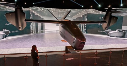 Anduril Industries' Thunder autonomous attack rotorcraft UAV, unveiled at the Farnborough Airshow 2026.