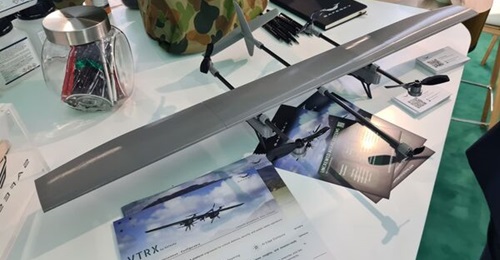 SkySafe Systems USA VTRX UAV model at Farnborough International Airshow 2026