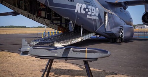 Anduril Industries and Embraer signed an MoU in July 2026 to integrate Anduril's pallet-launched Barracuda-500M stand-off cruise missile into the C-390 Millennium.
