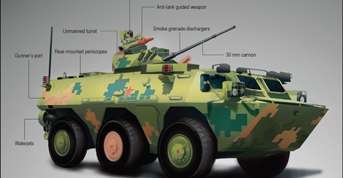 Artist's impression of the upgraded ZSL-92B amphibious infantry fighting vehicle observed in recent PLA footage.