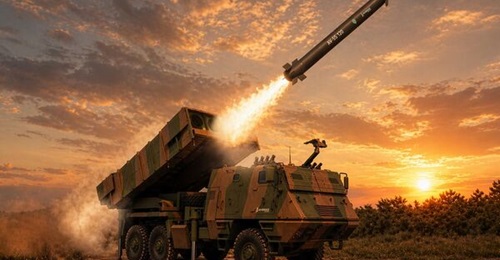 An artistic impression of Avibras' AV-SS-120 tactical ballistic missile