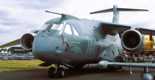 The first of two Embraer KC/C-390 Millennium airlifters for the Czech Republic was showcased at the Farnborough International Airshow 2026.