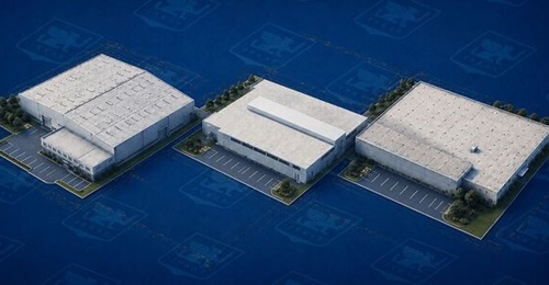A computer-generated image of Inkas' new production facilities for armoured and protected vehicles in Toronto, Ontario, Charlotte, North Carolina, and Fort Pierce, Florida.