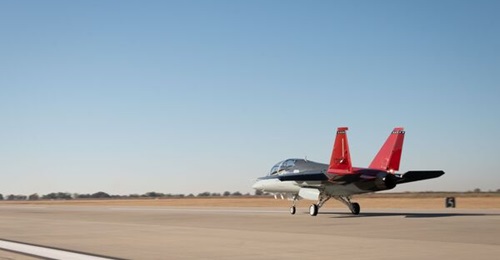 APT-4  taxis at Vance AFB, Oklahoma, on its way to Edwards AFB. Vance AFB is one of the T-7As eventual operating bases.