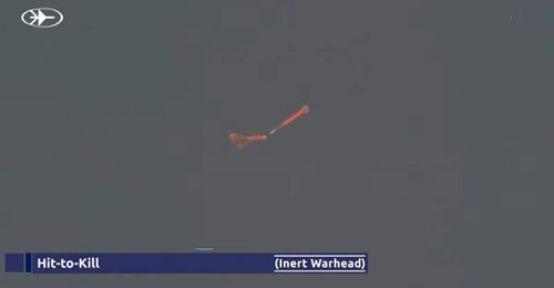 A still taken from the video released by Rafael shows an I-Derby ER about to hit an aerial target.