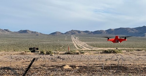 The BQ-400 UAV operating at Fort Irwin, California, in a demonstration exercise in March 2024. 