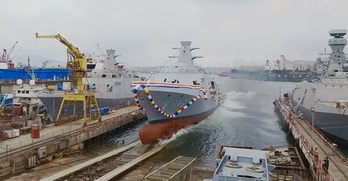 , the third and final corvette of the Littoral Mission Ship Batch 2 (LMS Batch-2) programme for the Royal Malaysian Navy, seen here being launched at Istanbul Shipyard on 9 August 2026.