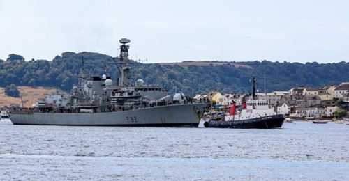 HMS Somerset returning to HM Naval Base Devonport on 7 August 2026 following a four-month deployment monitoring Russian surface and sub-surface activity in the North Atlantic.