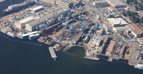 The US Navy's Norfolk Naval Shipyard is shown here. President Trump wants to see plans for a new public shipyard.