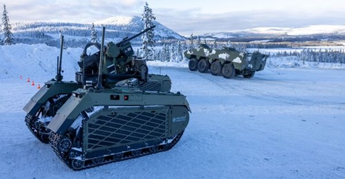 Work is being explored in a range of areas, such as autonomous systems. Above, an EDA exercise focusing on unmanned ground vehicles (UGVs) in Arctic conditions.