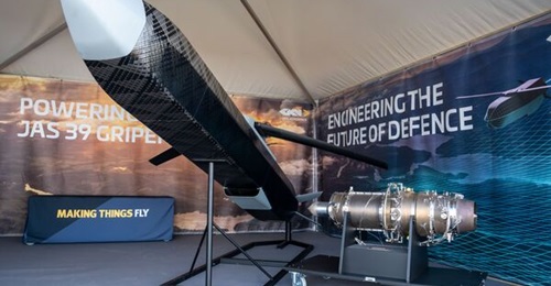 A full-scale mockup of GKN Aerospace's UAV demonstrator for Sweden was shown alongside its turbojet powerplant for the first time at The Armed Forces Air Venture 2026 in Malmen, Linköping, on 21 August 2026.