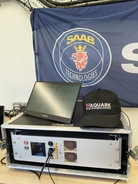 One of the two AQlock 2.0 cold atom-based atomic clocks inside a travel case used in a trial with Saab on 24 June 2026.