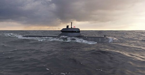 A computer-generated image of Saab's future A26 submarine for the Polish Navy's Orka programme.