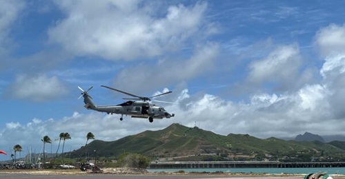 Lockheed Martin has developed a AI-powered sonar system recently tested aboard an MH-60R helicopter, shown here.