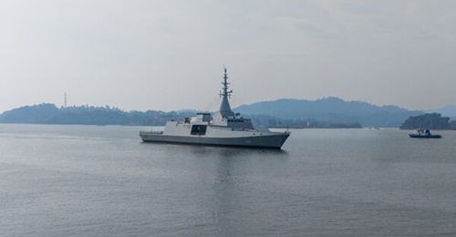 Malaysia first-of-class Maharaja Lela frigate, seen here at its maiden sea trials. The country will launch its fourth ship in the class in January 2027.