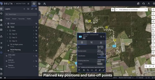 Screengrab of Delta battle management system from Ukraine MoD video shared on 6 August 2025.