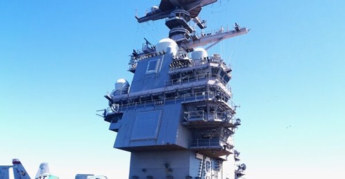 US Navy are are garnering lessons from the long deployment of aircraft carrier USS Gerald R Ford, shown here.