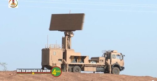 A still taken from the video released by Burkina Faso's presidency shows a previously unseen radar.