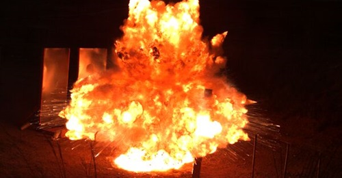 Explosive testing of a fragmenting warhead at Critical Materials Group's Texas facility