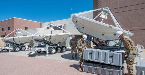 US Space Force Guardians assigned to the 4th Electromagnetic Warfare Squadron, Mission Delta 3, conduct training and maintenance with the Counter Communications System (CCS) at Peterson Space Force Base, Colo., July 2, 2025.