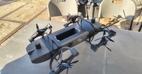 Aerix Systems's AXS- µ1 interceptor UAV during NATO's BOMA 2026 military exercise in Lisbon, Portugal on 11 September 2026.