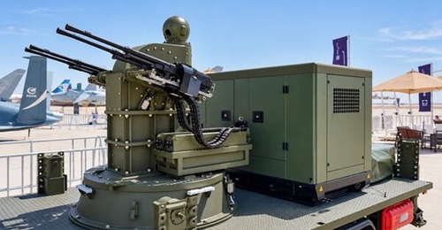The TKB-1167 Bison air-target engagement system (ATES) displayed at Egypt's El-Alamein International Airshow.