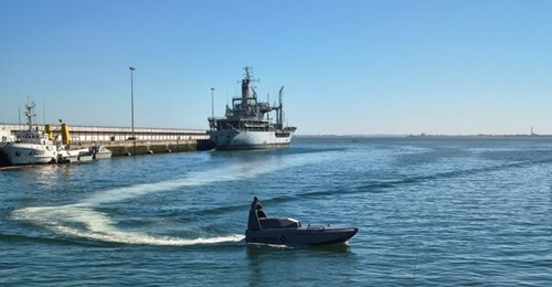 Stark's Vanta-6 USV seen during NATO's SOF exercise BOMA 2026 at the Lisbon Naval Base on 11 September 2026.
