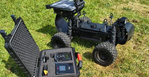 Ark Robotics' Ark-1 UGV with ground control seen during NATO's Crystal Arrow exercise in Latvia on 11 March, 2026.