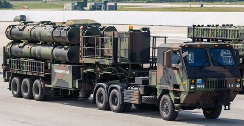 A launcher for L-SAM seen during preparations for South Korea's 76th anniversary of Armed Forces Day in September 2024.