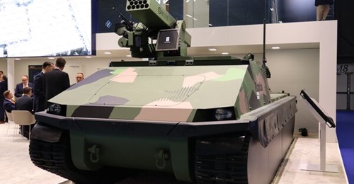 Patria TRACKX unmanned ground vehicle concept unveiled at Eurosatory 2026.