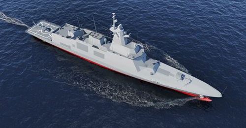 A computer-generated image of the frigate that has been offered by Hanwha Ocean to the Royal Thai Navy.