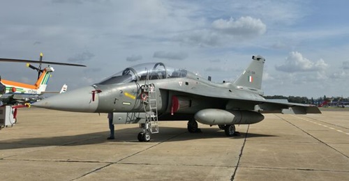A Hindustan Aeronautics Limited (HAL) Tejas Mk 1 FOC trainer produced for the Indian Air Force (IAF) at HAL airport in Bangalore on 18 September 2026, ahead of its transfer to the service.