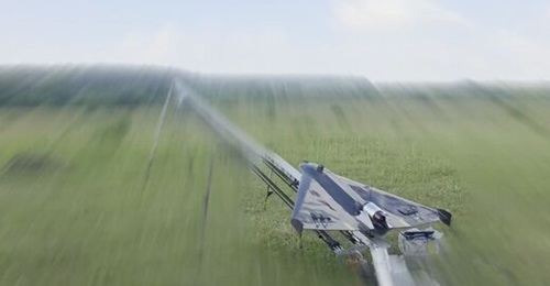 Screengrab from Security Service of Ukraine video showing a newly developed turbojet engine interceptor UAV used by Ukraine.