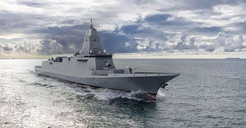 An artist's rendition of South Korea's future KDDX vessel, which will be equipped with full-electric propulsion.