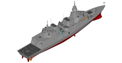 A computer generated image of a future DDX destroyer for the Italian Navy, being built by Fincantieri and Leonardo joint venture Orizzonte Sistemi Navali, with the first expected to be delivered in 2033.