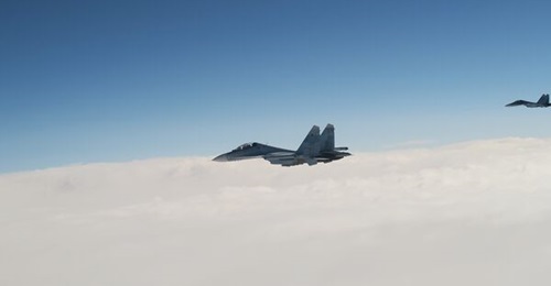 Russian Su-30 fighter jets, seen during the first joint identification mission for the Finnish and Swedish air forces on 24 September 2026.