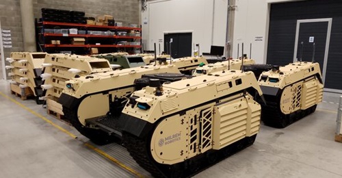 THeMIS UGVs at the company's production facility in Tallin on 23 September 2026.