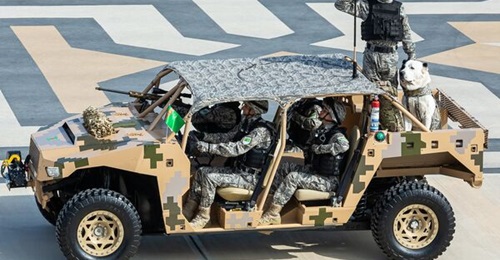 Dagor light tactical vehicles are displayed during Turkmenistan's Independence Day parade in Ashgabat.