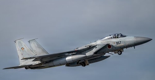A Japan Air Self-Defense Force (JASDF) F-15J Eagle assigned to the 2nd Air Wing takes off during Air Fest 2026 at Misawa Air Base, Japan in September 2026.