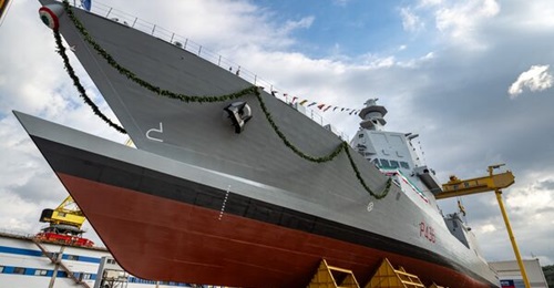 The Italian Navy's fifth PPA, ITS Domenico Millelire, a multipurpose patrol ship built by Fincantieri alongside systems provider Leonardo, during its acceptance ceremony at La Spezia shipyard on 24 September 2026.