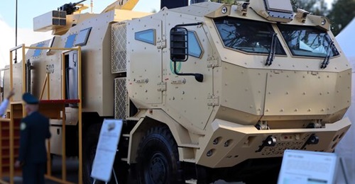 An Azersilah CWS-30GD Viking SHORAD vehicle, displayed at ADEX 2026.