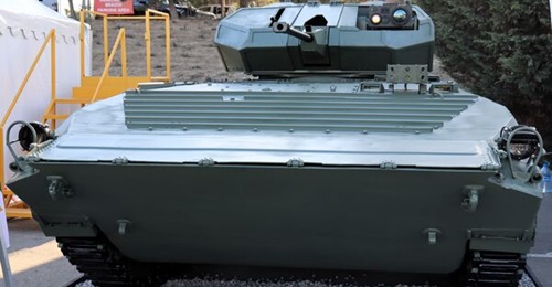 An upgraded BMP-1, designated BMP-1TA, with a Turan unmanned turret and other smaller changes, presented by MKE subsidiary MKA at ADEX in October 2026.