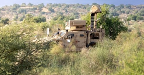 An M-LIDS C-UAS system at the Mahajan Field Firing Range in Rajasthan, India, during exercise 'Yudh Abhyas' in September 2026.