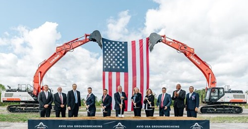 Avio USA formally breaks ground on its new solid rocket motor production facility in Hurt, Virginia. Avio USA CEO James Syring is centre, with Virginia Governor Abigail Spanberger to his right and acting Navy Secretary Hung Cao to his left.